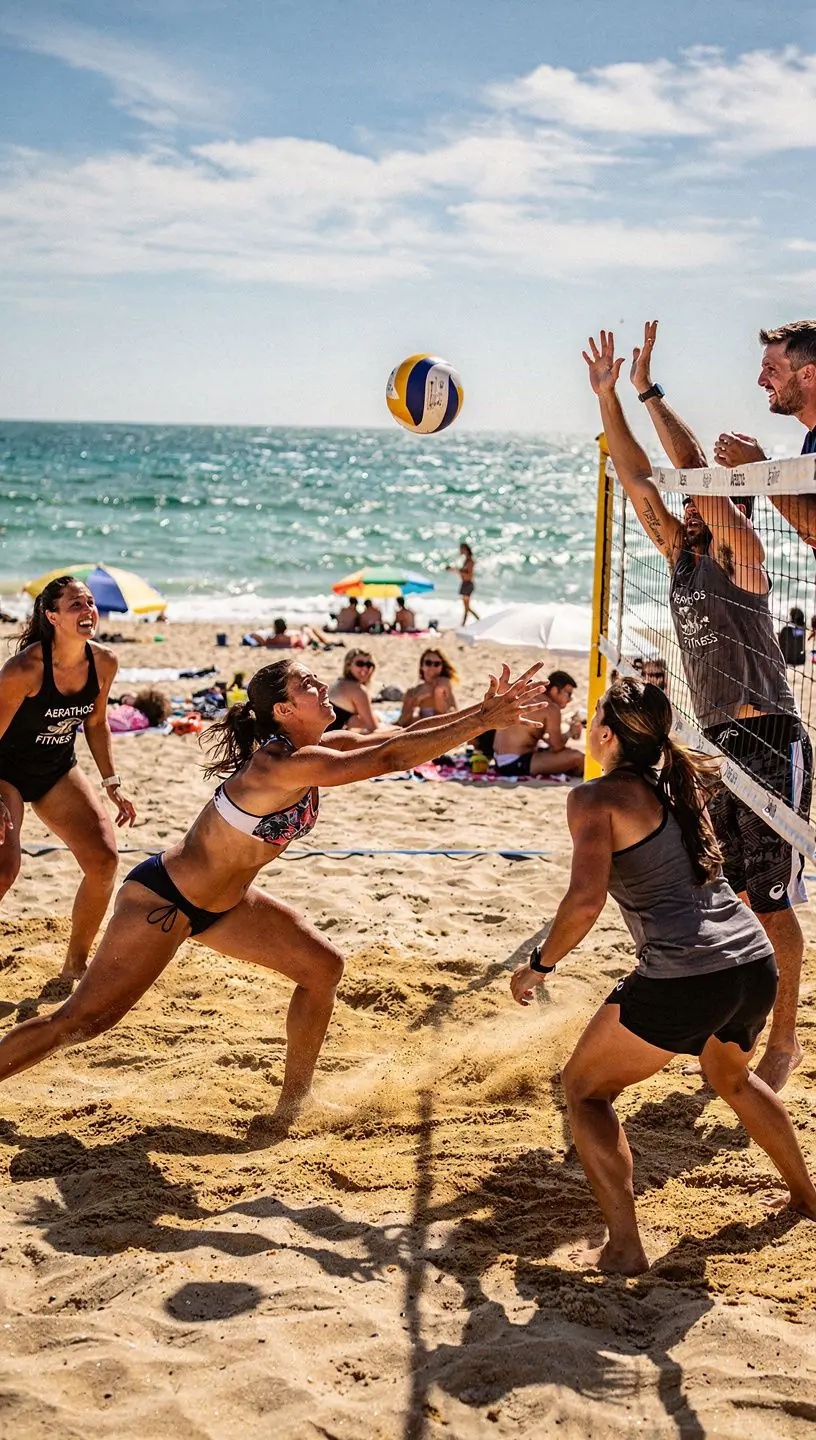 Γεύμα μεσογειακής διατροφής σε παραθαλάσσια τοποθεσία μετά την προπόνηση.