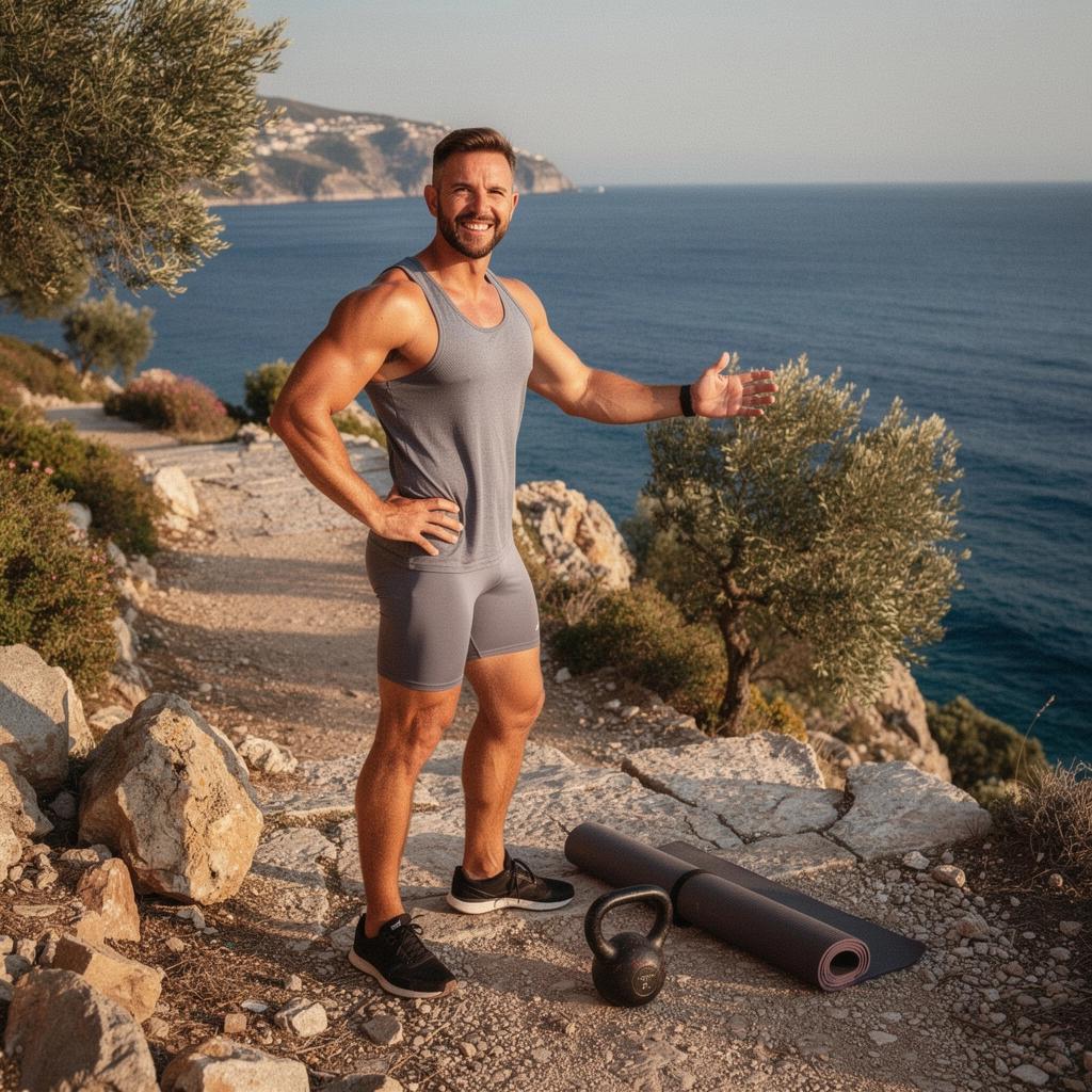 Άνθρωποι που ασκούνται στην παραλία, απολαμβάνοντας τον ήλιο και τη θάλασσα.