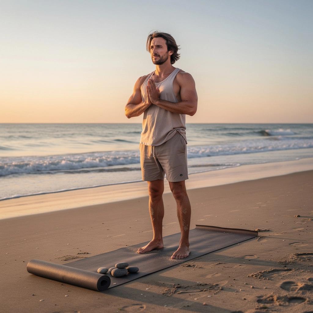 Δραστηριότητες γιόγκα δίπλα στο κύμα, με συμμετοχή ατόμων όλων των ηλικιών.